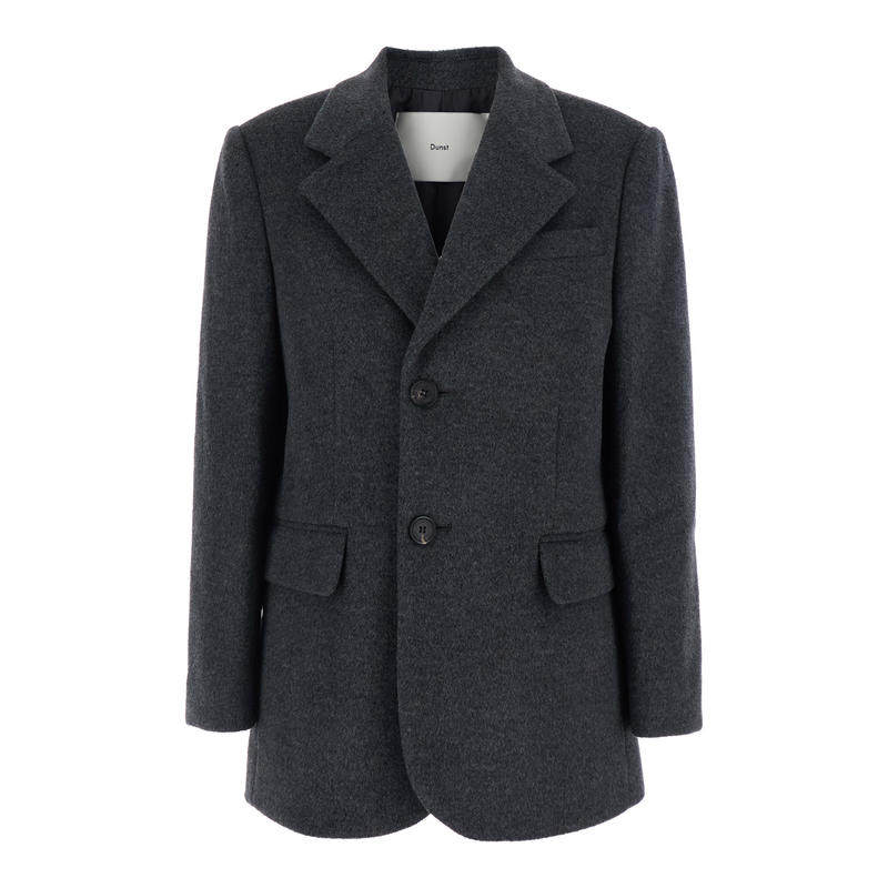 Dunst 女士 FW25 西装外套 Revers 灰色单排扣凹口羊绒女士夹克