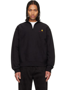 Carhartt WIP 男士 卫衣 黑色 Half Zip American Script 套头衫