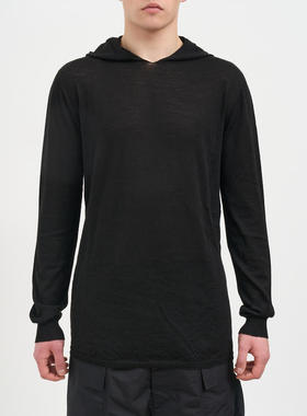 Rick Owens 瑞克·欧文斯 男士 SS26 卫衣 LS 宽松款带帽黑色毛衣