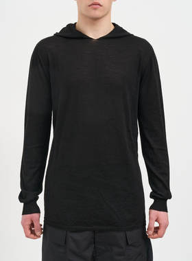 Rick Owens 瑞克·欧文斯 男士 SS26 卫衣 LS 宽松款带帽黑色毛衣