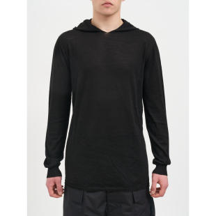 男士 SS26 卫衣 Rick 宽松款 瑞克·欧文斯 带帽黑色毛衣 Owens