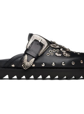 Toga 女士 穆勒鞋 黑色 Eyelet Metal Sabot