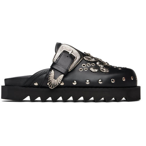 Toga 女士 穆勒鞋 黑色 Eyelet Metal Sabot