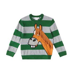 Stella Mccartney 斯特拉·麦卡特尼 女童 毛衣 条纹棉质羊毛童装