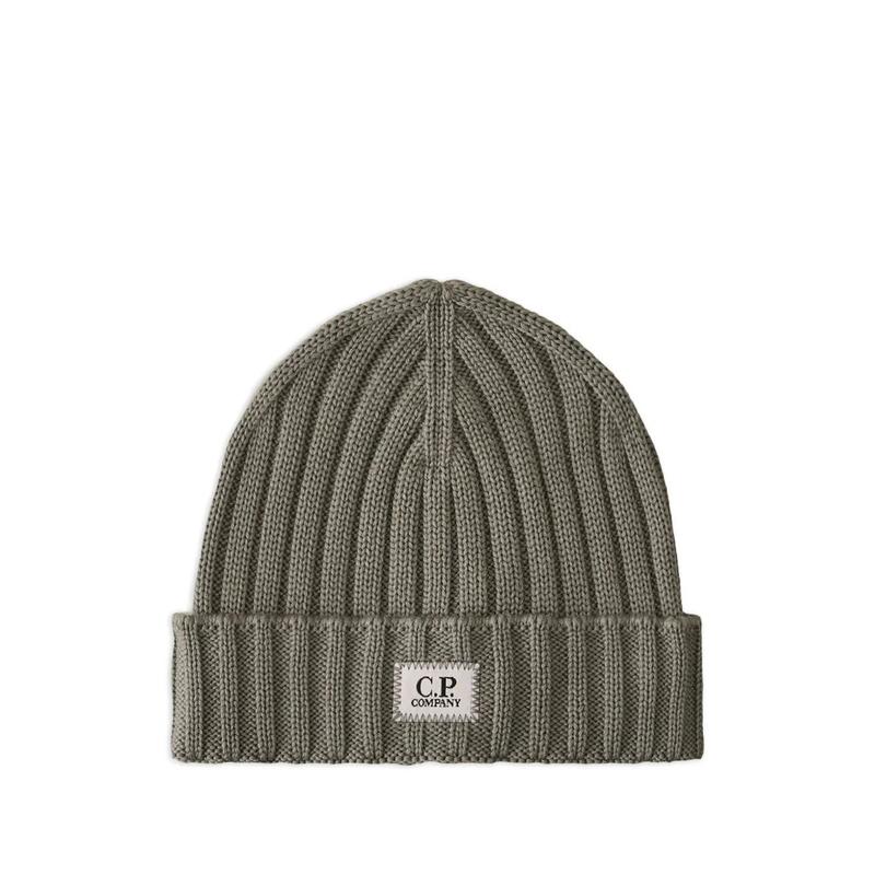 C.P. Company 男士 FW25 毛线帽 罗纹羊毛小便帽