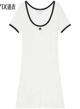 【春夏新品】Courrèges 女款迷你棉质连衣裙(白色/黑色) 迷衣时