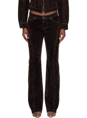 KNWLS 女士 长裤 棕色植绒牛仔裤