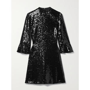 Ashley HVN 连衣裙 短款 珠片缎面迷你连衣裙 女士
