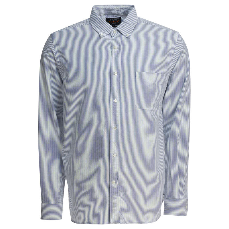 Beams 男士 秋冬新品 衬衫 棉质条纹衬衫