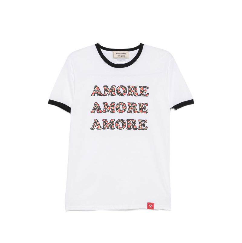 Alessandro Enriquez 女士 FW26 T恤 AMORE 印花棉质