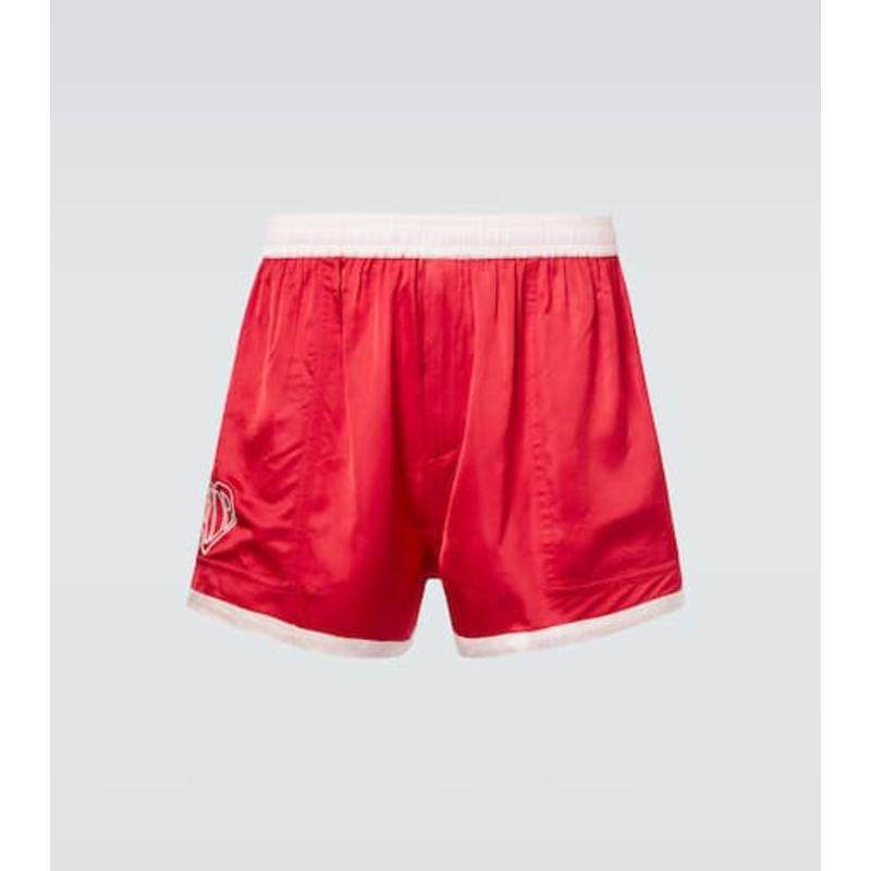 Bode 男士 短裤 Deco 心形刺绣缎面短裤,男装,短裤,淘宝优惠券,粉丝福利购,淘宝优惠卷