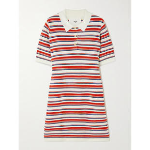 Solva Arch4 连衣裙 短款 条纹棉质真丝羊绒混纺迷你连衣裙 女士