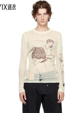 J.W. Anderson 男款灰白色 Long Sleeve Underpinning T 恤 迷衣