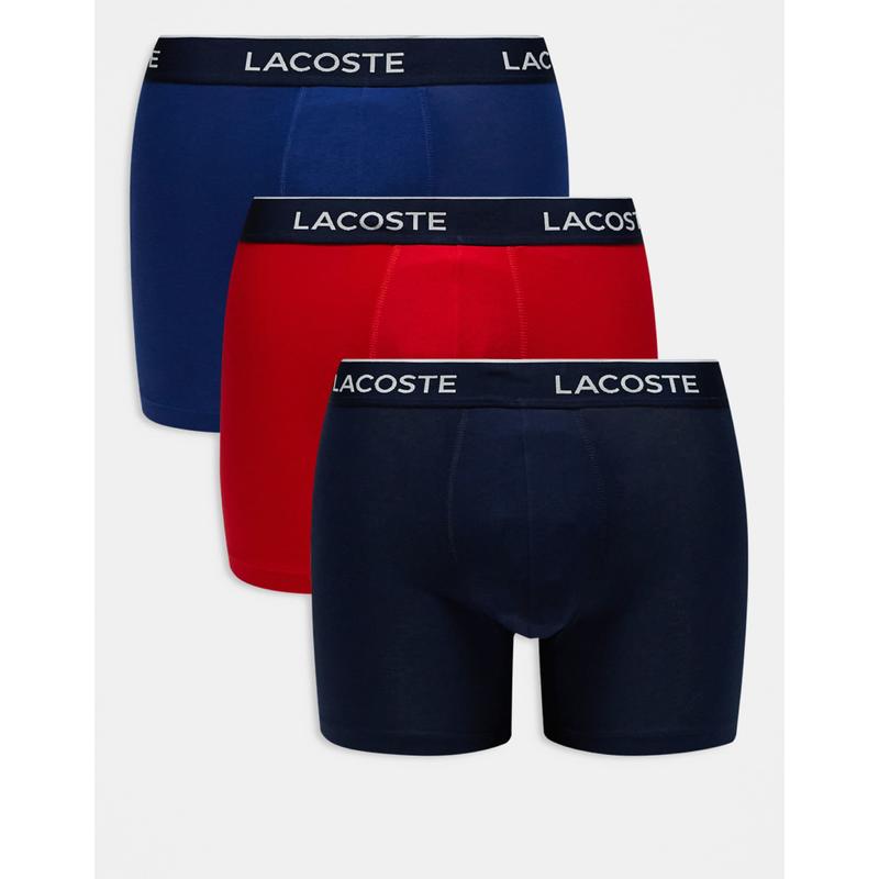 Lacoste 男士 三角内裤 3pack 多彩海军蓝腰带平角内裤