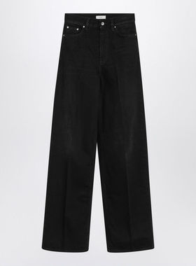 Totême 女士 FW25 长裤 黑色有机棉裤子