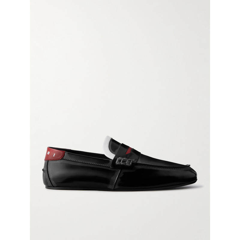 Marni 男士秋冬新品 乐福鞋 徽标印花漆皮乐福鞋