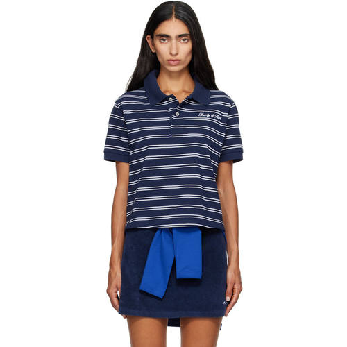 Sporty  Rich 女士 POLO衫 海军蓝 Signature Logo Polo 衫