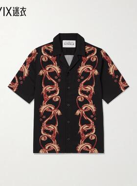 MANAAKI 男士Taniwha Camp-Collar Lyocell-Twill 印花衬衫 迷衣