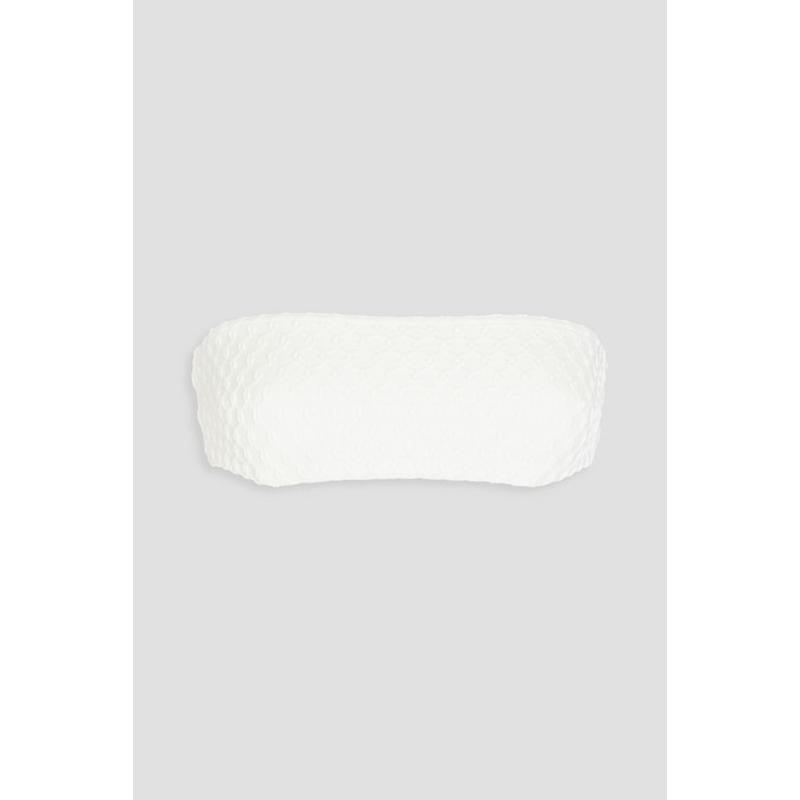 Zimmermann 女士 比基尼 Raie 织纹抹胸比基尼上装