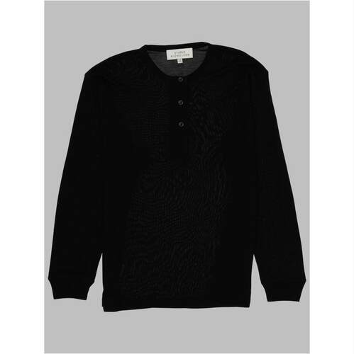 Studio Nicholson 女士 SS26 T恤 黑色 Rutas Jersey 亨利衫