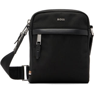 Boss 博斯 女士 单肩包 黑色 Leather-Trimmed Reporter 斜挎包
