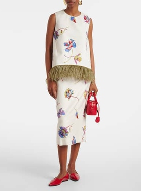 La DoubleJ 女款La Scala 羽毛边棉质上衣 迷衣时尚