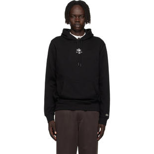 Lacoste 男士 卫衣 黑色印花连帽衫