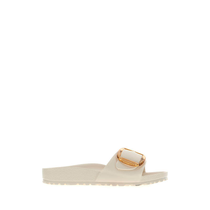Birkenstock 勃肯 女士 凉拖 Madrid Big 橡胶搭扣便鞋(米白色)