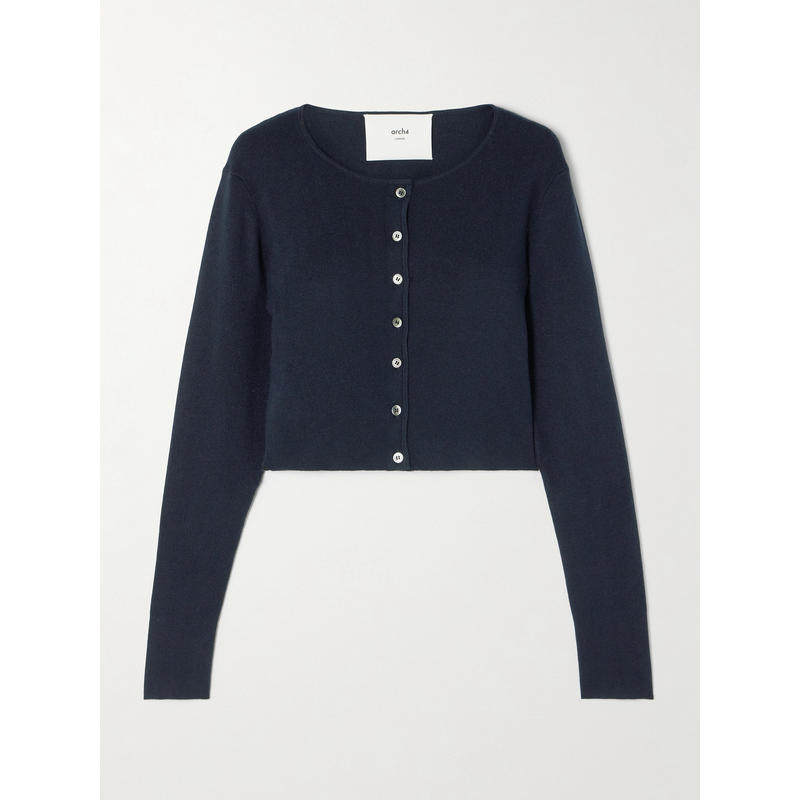 Arch4 女士 开衫 Naples 短款真丝羊绒混纺针织开衫