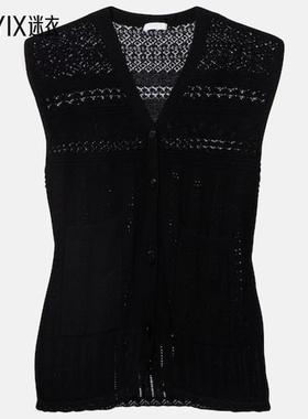 ERES 女款Mixte 网眼提花羊毛羊绒毛衣马甲 迷衣时尚