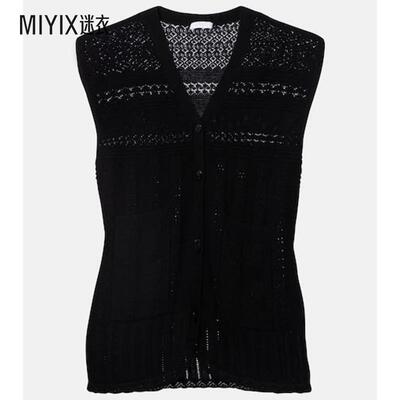 ERES 女款Mixte 网眼提花羊毛羊绒毛衣马甲 迷衣时尚