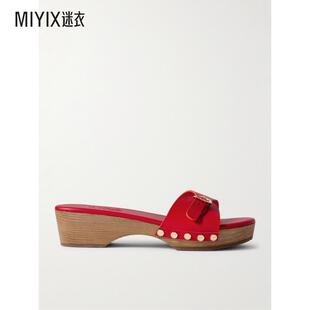 女款 Sandals Omonia 铆钉皮质木屐 Ancient 迷衣时尚 Greek