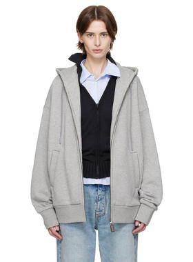 Fax Copy Express 女士 卫衣 灰色 Fleece Lined Loose 连帽衫