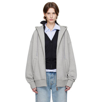 Fax Copy Express 女士 卫衣 灰色 Fleece Lined Loose 连帽衫