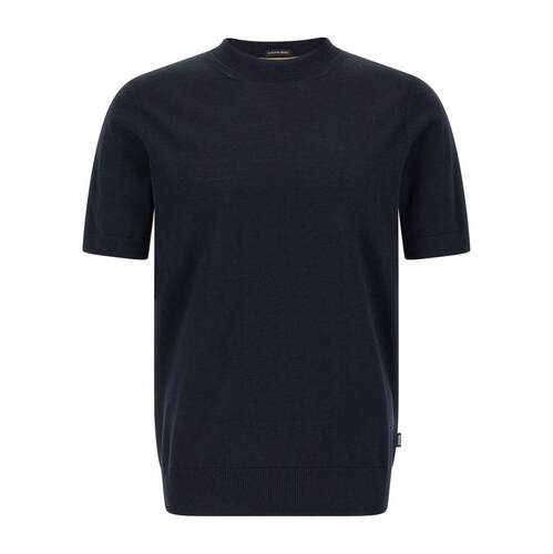 Boss 博斯 男士 T恤 Short-sleeved knit T-shirt in merino wool