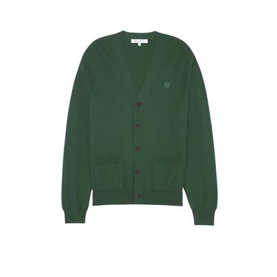 Maison Kitsuné 男士 FW25 开衫 狐狸頭貼片針織開襟衫