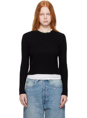 Guest In Residence 女士 FW25 毛衣 黑色 Shrunken Crew