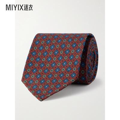RUBINACCI 男款8cm 印花真丝-斜纹领带 迷衣时尚