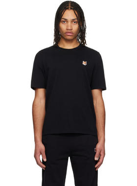 Maison Kitsuné 男士 T恤 黑色 Fox Head Patch Regular T 恤