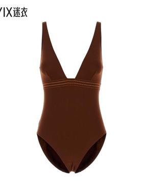 【春夏新品】ERES 女款Sillage 棕色弹力尼龙泳衣 迷衣时尚