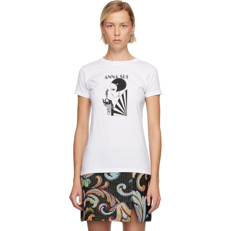 Anna Sui 女士 T恤 白色 Mad Cap Heiress Baby T 恤