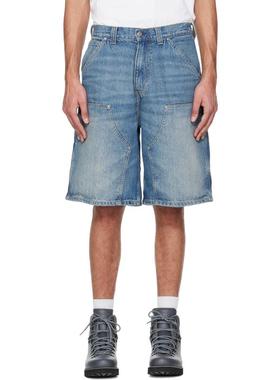 Carhartt WIP 男士 牛仔短裤 蓝色 OG Aden Double Knee 牛仔短裤