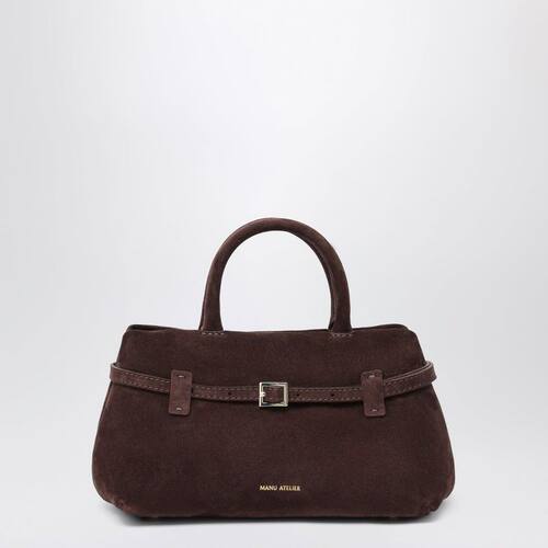 Manu Atelier 女士 FW26 手提包 LE CAMBON 25 深褐色绒面革包包