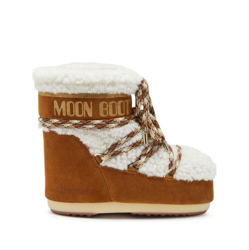 Moon Boot 月亮靴 女士 FW25 靴子 ICON 低帮榛子色毛羊皮