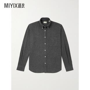 Hartford 男款Pitt 领尖带扣式衣领棉质法兰绒衬衫 迷衣时尚