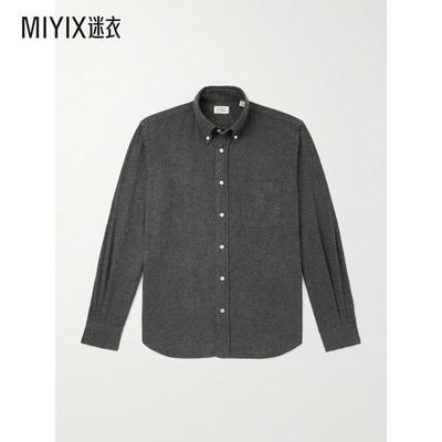 Hartford 男款Pitt 领尖带扣式衣领棉质法兰绒衬衫 迷衣时尚