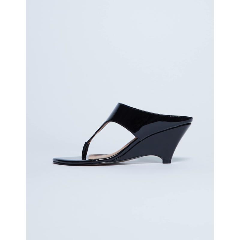 Topshop 女士 凉鞋 Ally 鞋头夹趾坡跟凉鞋(黑色)