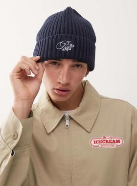 Prohibited 男士 毛线帽 徽标针织小便帽(海军蓝)