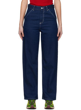 Carhartt WIP卡哈特 女士 牛仔长裤 蓝色 Simple 牛仔裤