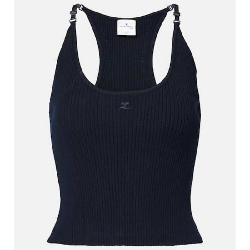 Courrèges 女士 背心 徽标罗纹针织背心上衣